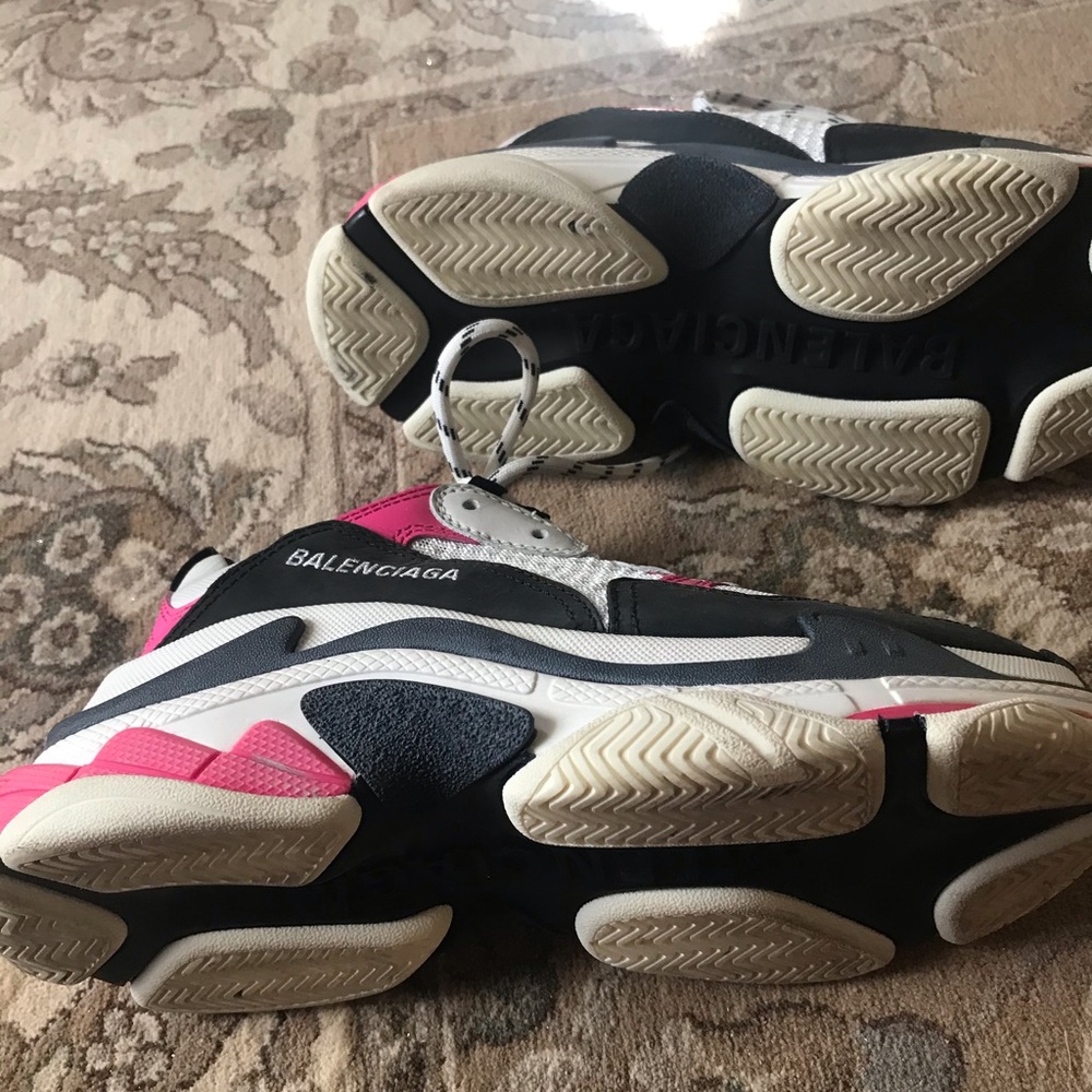 Balenciaga Triple S Sneakers - Black, Pink, Cream - Picture 7 of 16